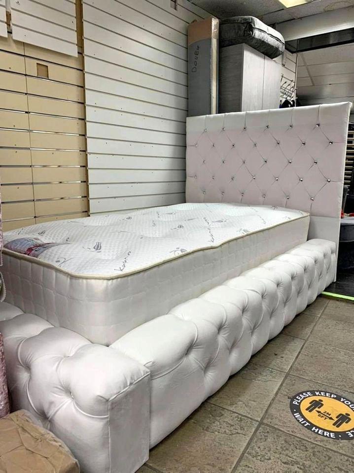 3FT PLUSH VELVET AMBASSADOR BED + ORTHOPEDIC MATTRESS